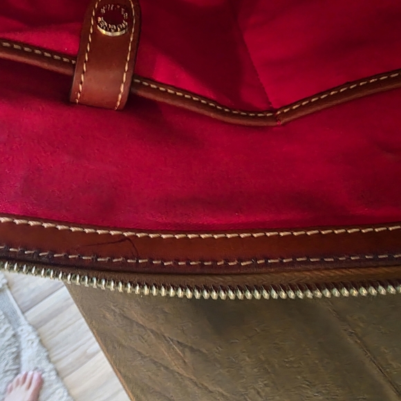 Dooney & Bourke Pebblegrain Zip Top Dome Satchel/Crossbody In The Color Jeans - Picture 9 of 13